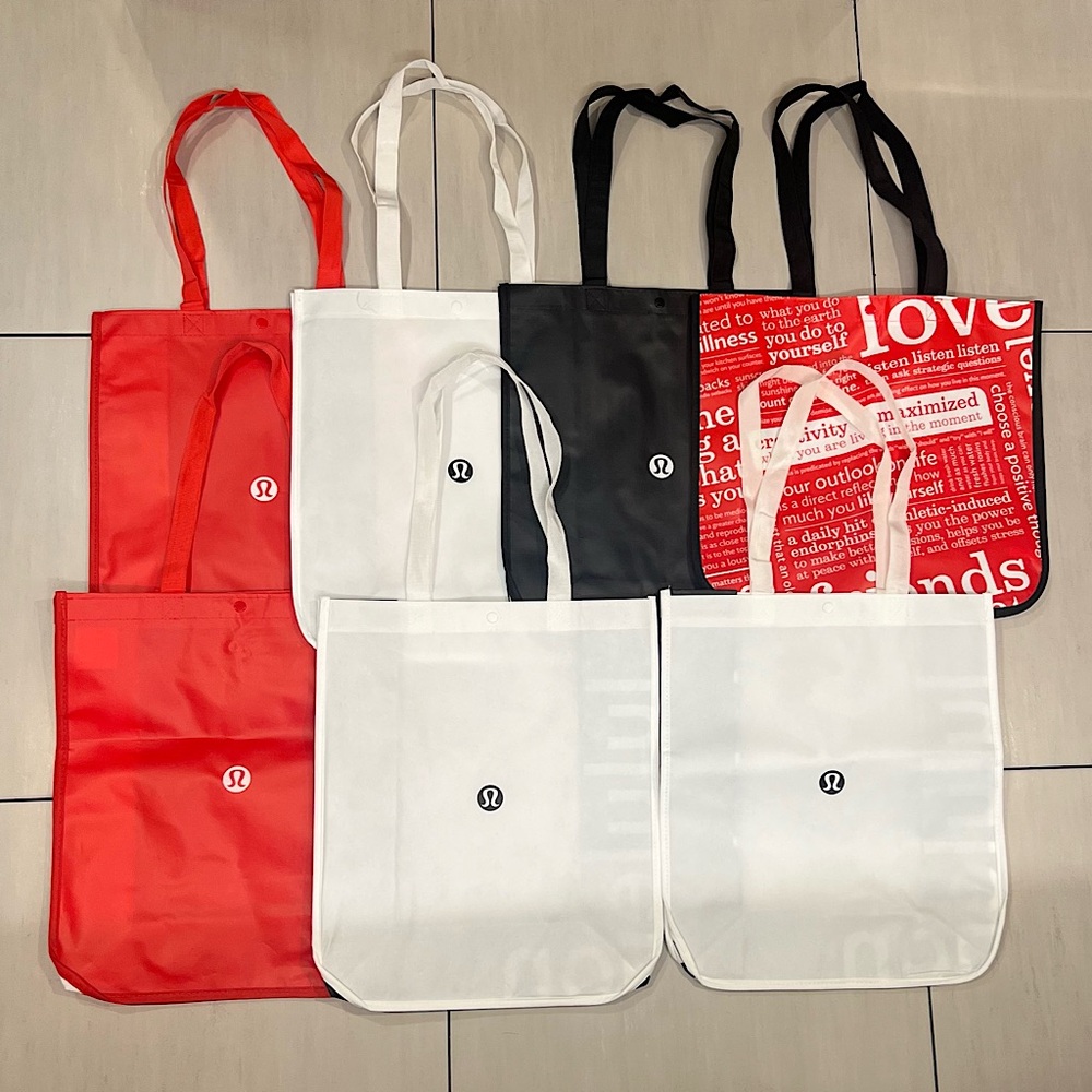 NEW Lululemon Reusable Shopping Bags Set of 7 Size Medium